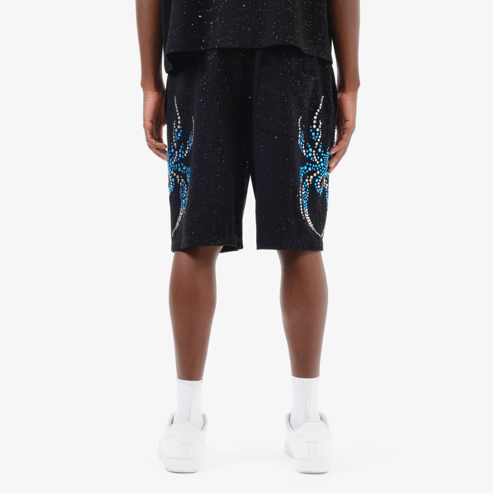 BLACK SPIDER W/ RHINESTONE SHORTS