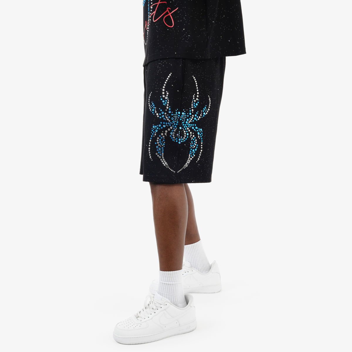 BLACK SPIDER W/ RHINESTONE SHORTS