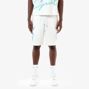 WHITE SPIDER W/ RHINESTONE SHORTS