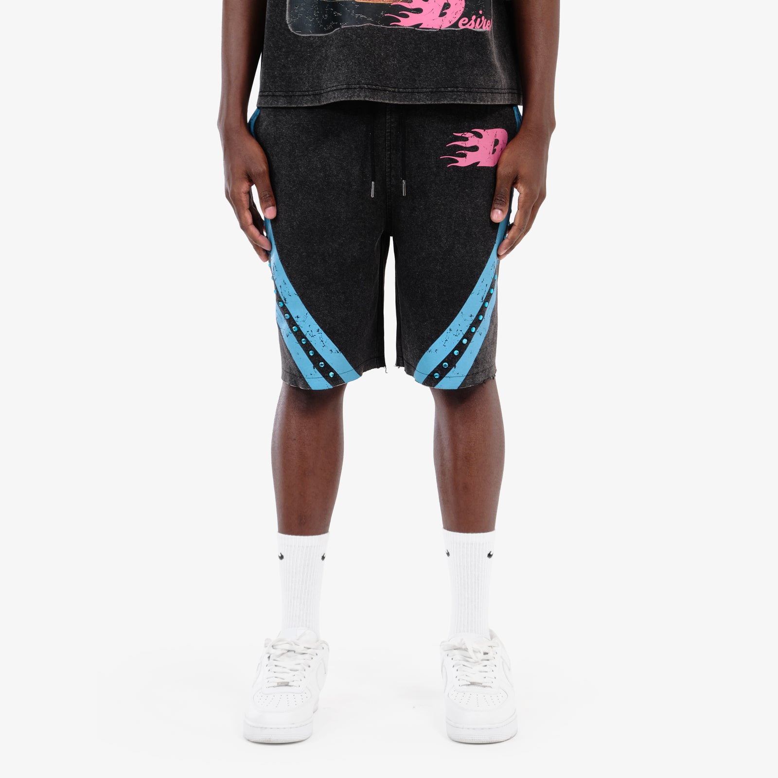 BLACK DREAMERS STRIPED SHORTS