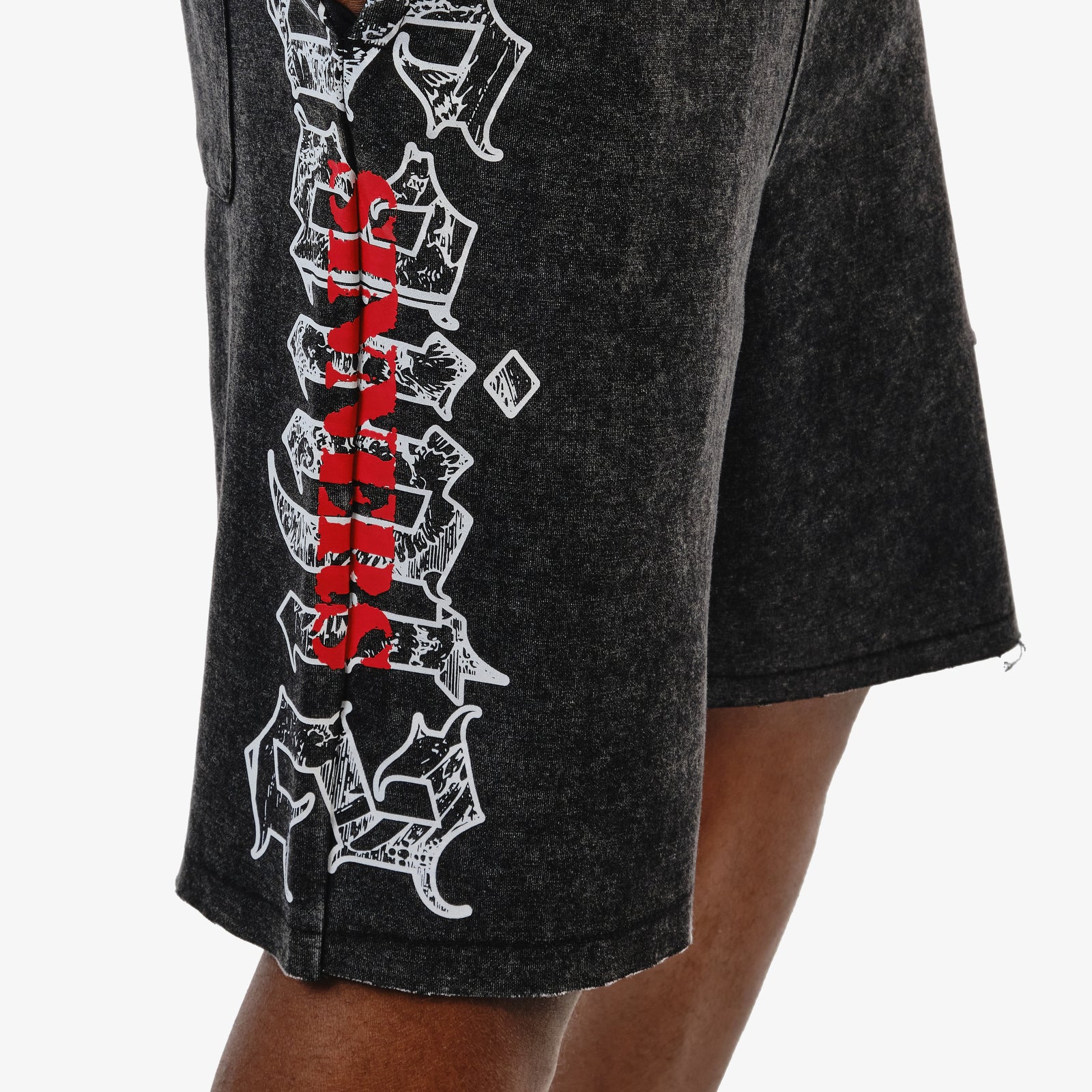 BLACK SAINTS SHORTS W/ RHINESTONES