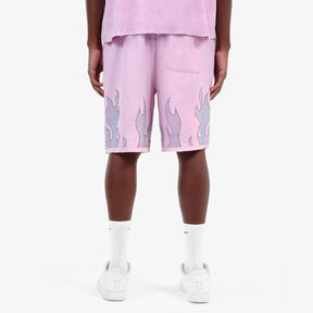 PINK FLAME RHINESTONE SHORTS