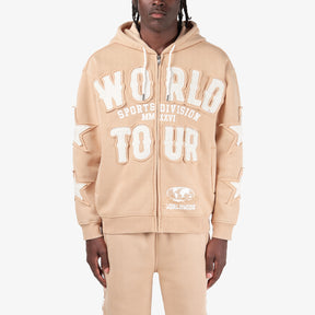 BEIGE WORLD TOUR FULL ZIP HOODIE