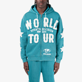 TEAL WORLD TOUR FULL ZIP HOODIE