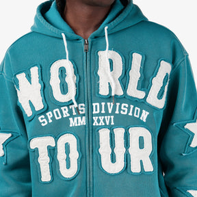 TEAL WORLD TOUR FULL ZIP HOODIE