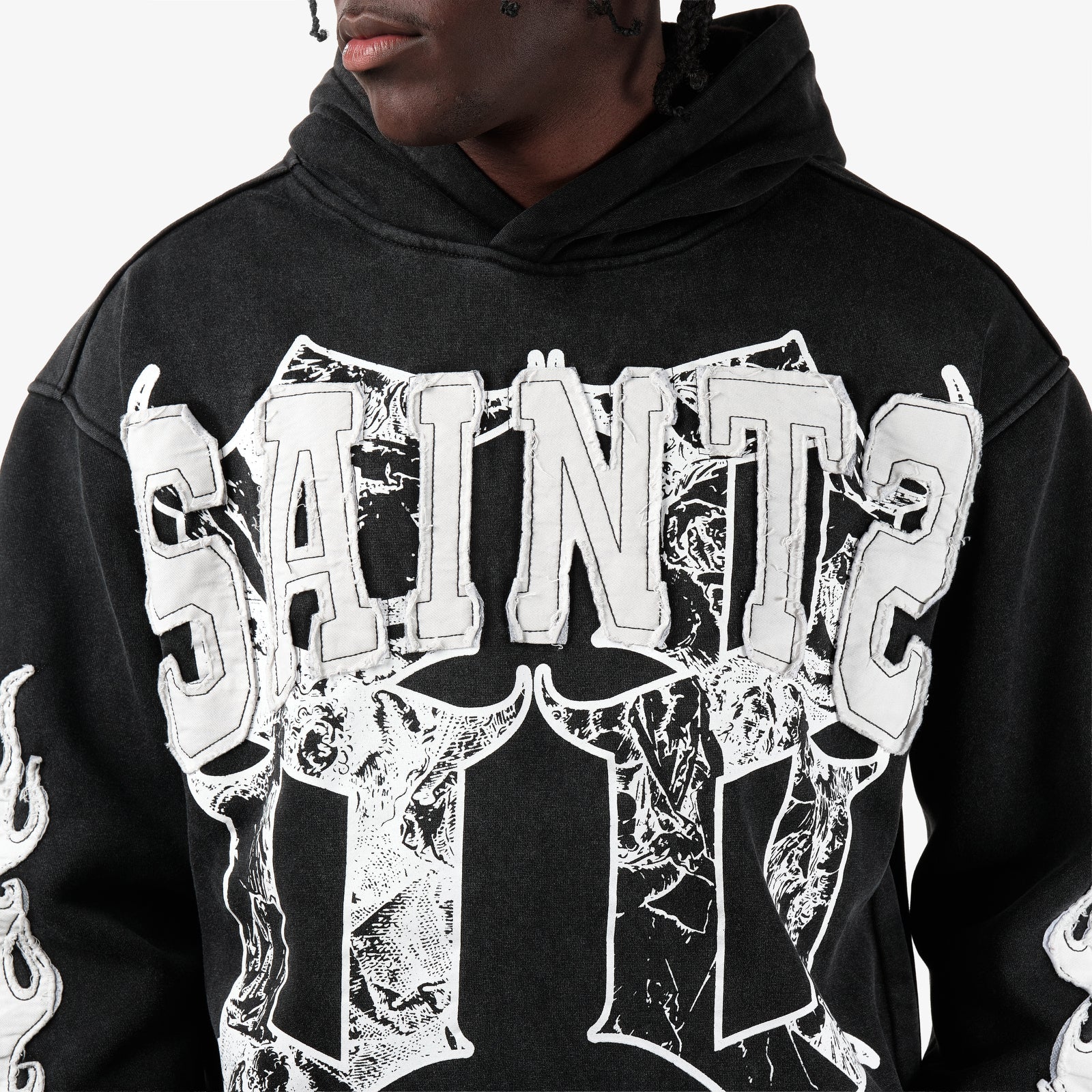 BLACK SAINTS PULL-OVER HOODIE