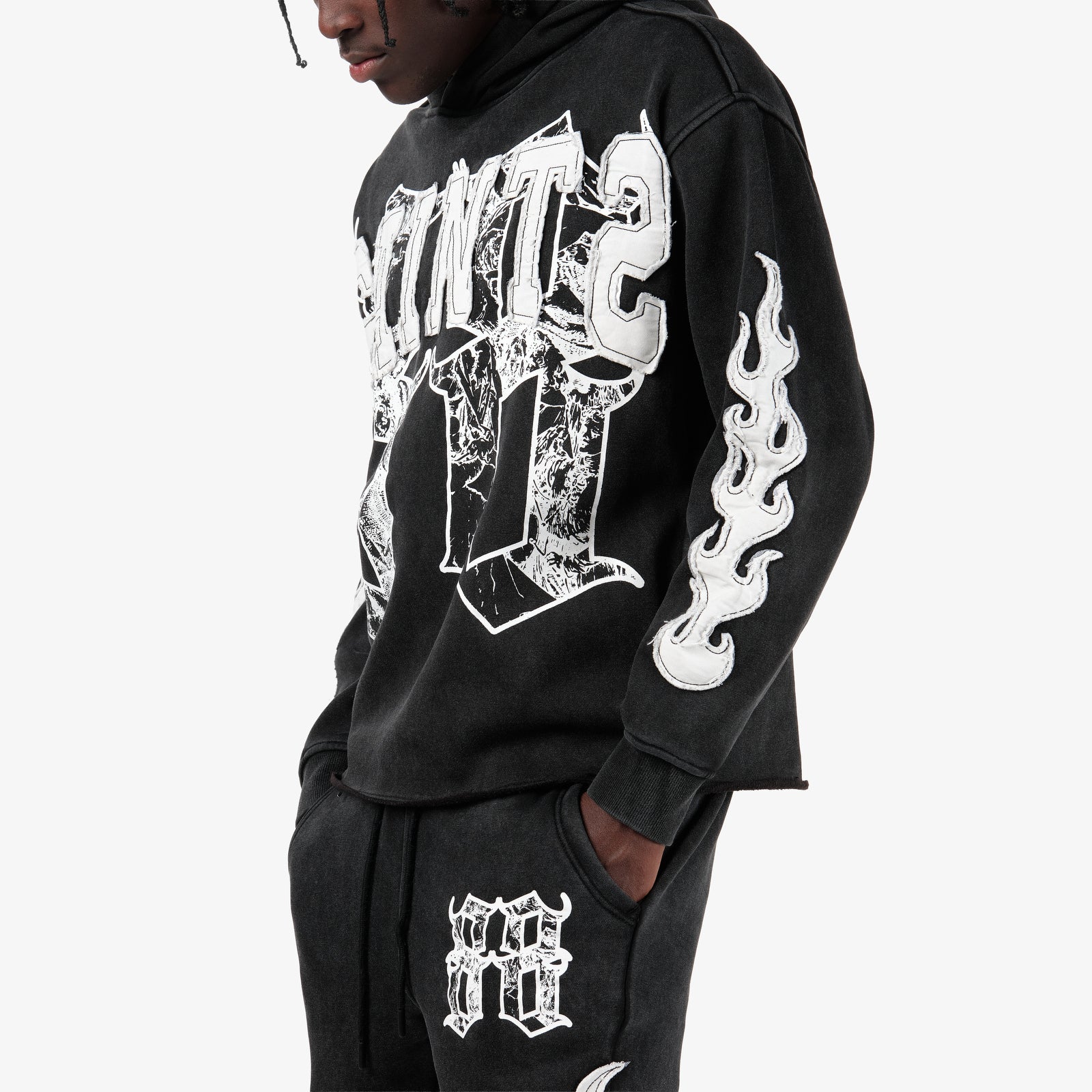BLACK SAINTS PULL-OVER HOODIE
