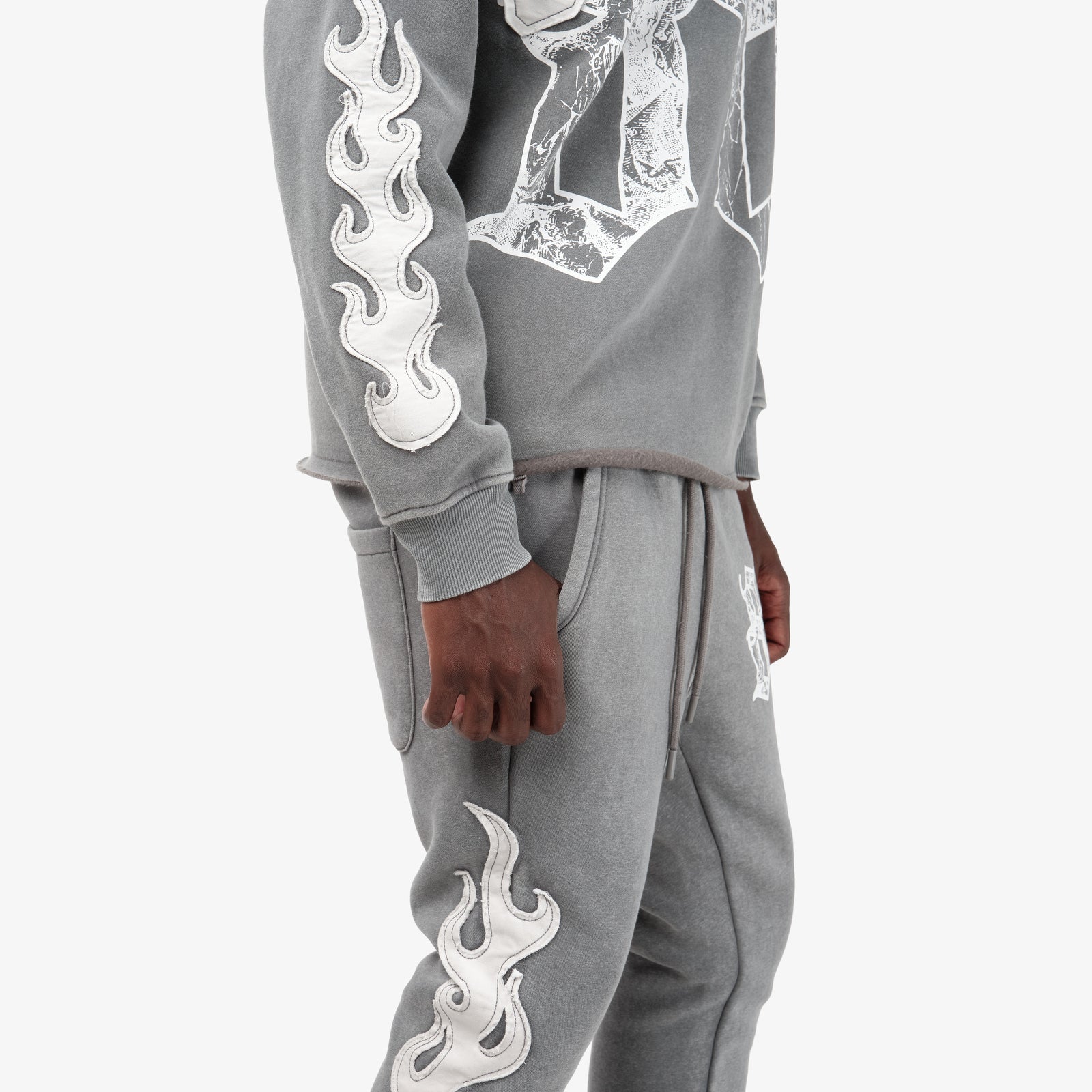 GRAY SAINTS FLAME PANTS
