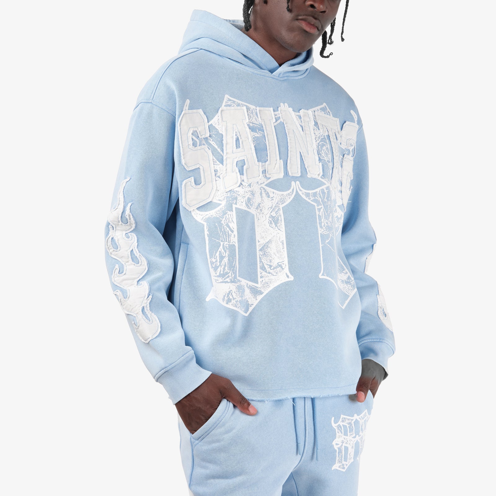 LIGHT BLUE SAINTS PULL-OVER HOODIE