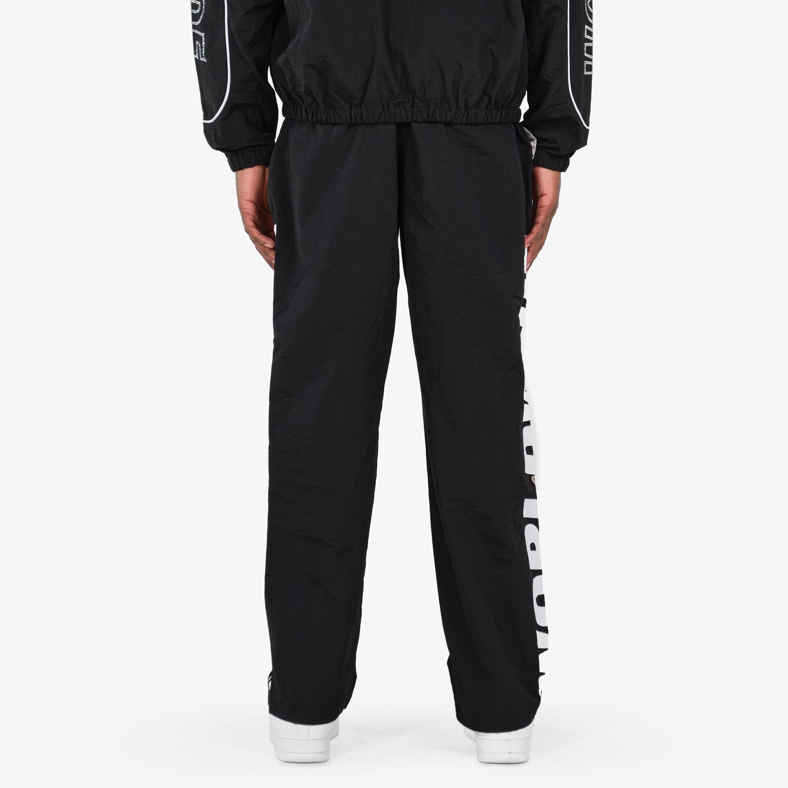 BLACK NYLON WORLDWIDE PANTS
