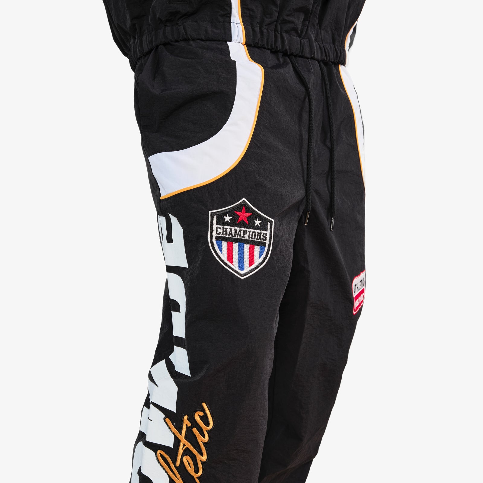 BLACK NYLON WORLDWIDE PANTS