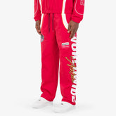 RED NYLON WORLDWIDE PANTS