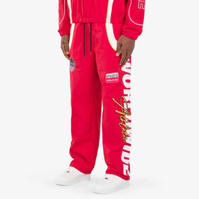 RED NYLON WORLDWIDE PANTS