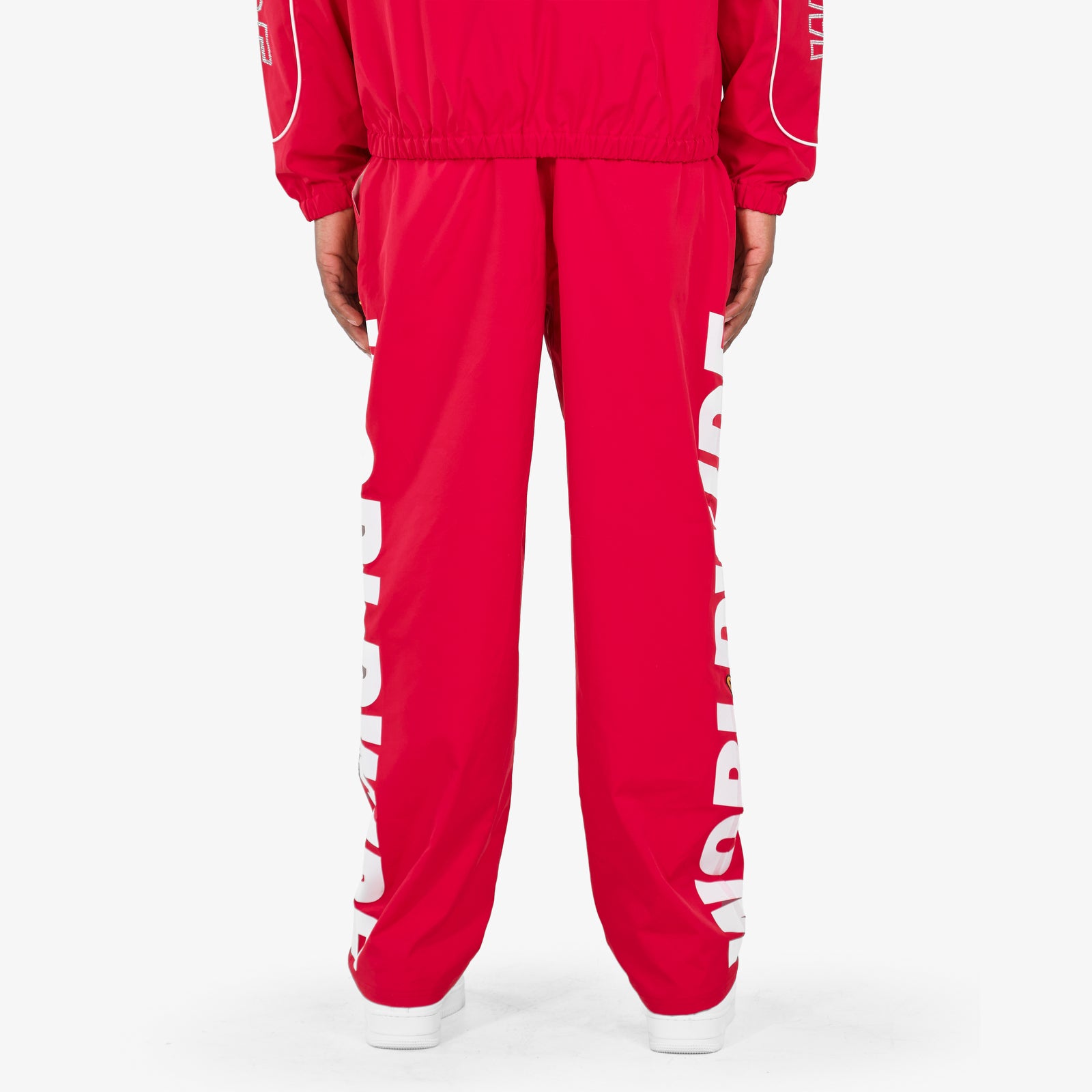 RED NYLON WORLDWIDE PANTS