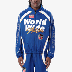 ROYAL BLUE NYLON WORLDWIDE FULL-ZIP