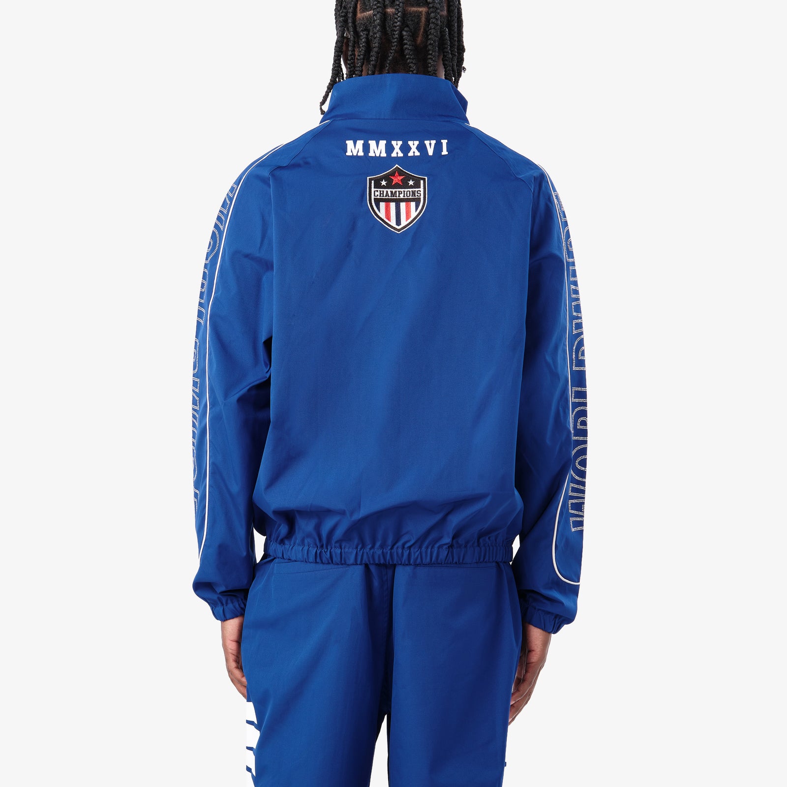 ROYAL BLUE NYLON WORLDWIDE FULL-ZIP