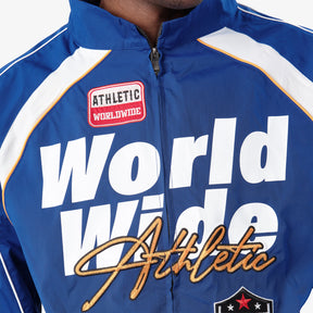 ROYAL BLUE NYLON WORLDWIDE FULL-ZIP