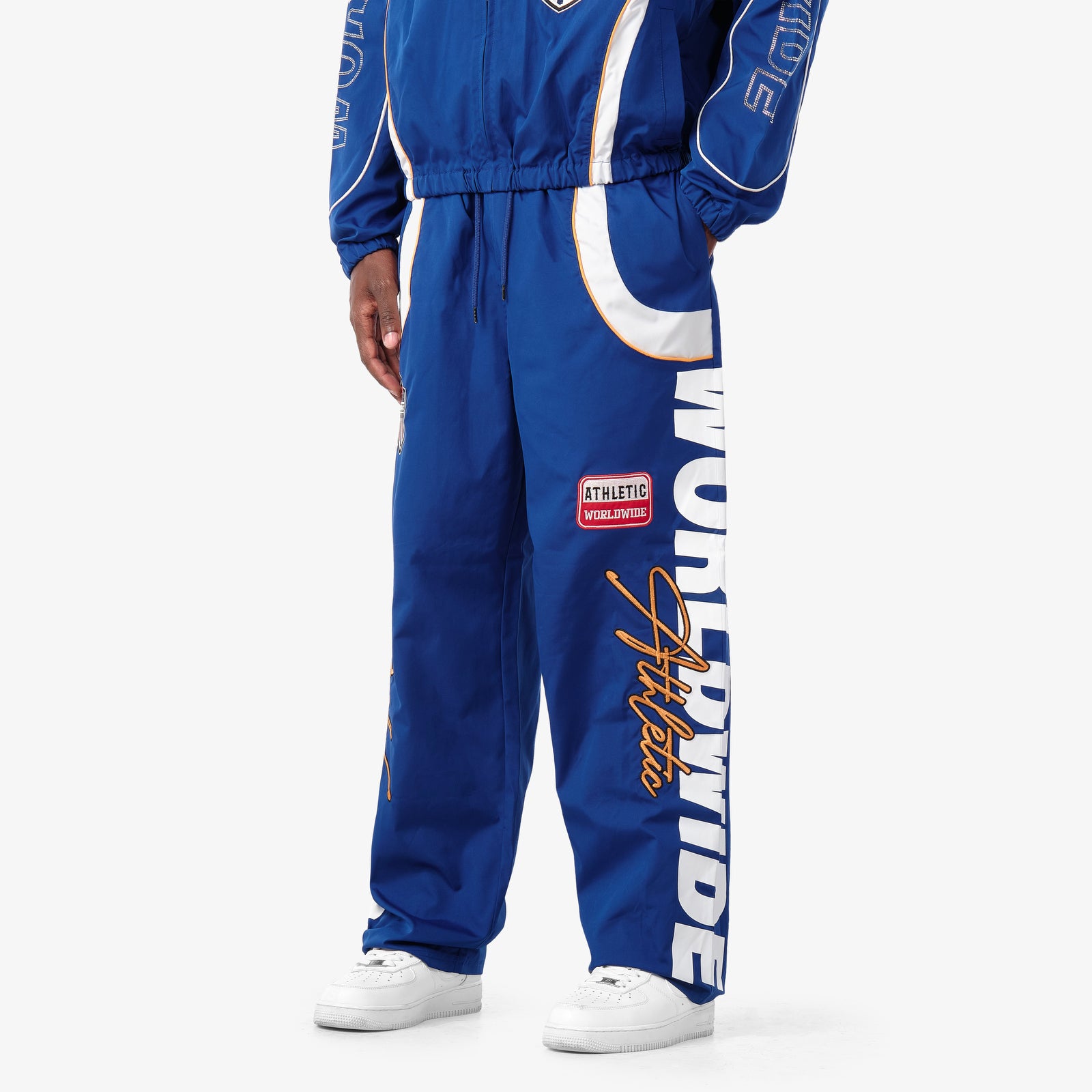 ROYAL BLUE NYLON WORLDWIDE PANTS
