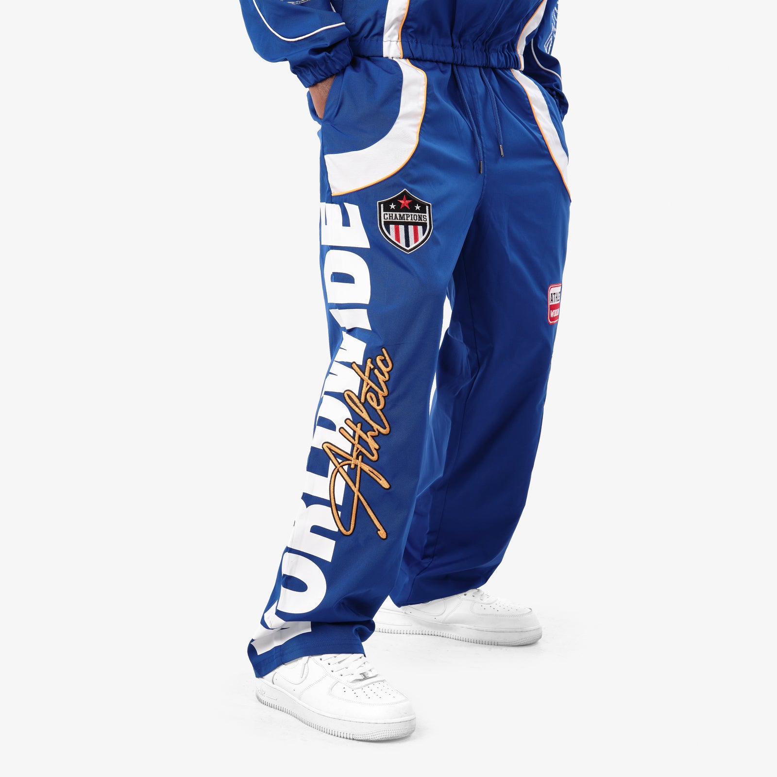 ROYAL BLUE NYLON WORLDWIDE PANTS