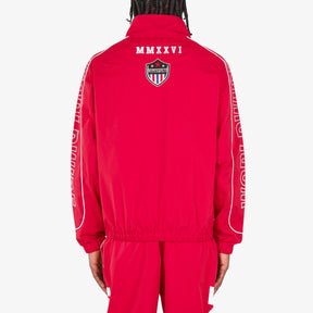 RED NYLON WORLDWIDE FULL-ZIP