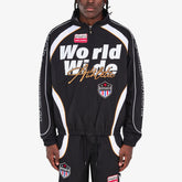 BLACK NYLON WORLDWIDE FULL-ZIP