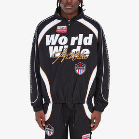 BLACK NYLON WORLDWIDE FULL-ZIP