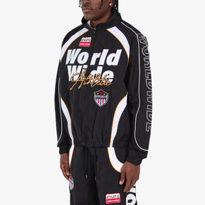 BLACK NYLON WORLDWIDE FULL-ZIP