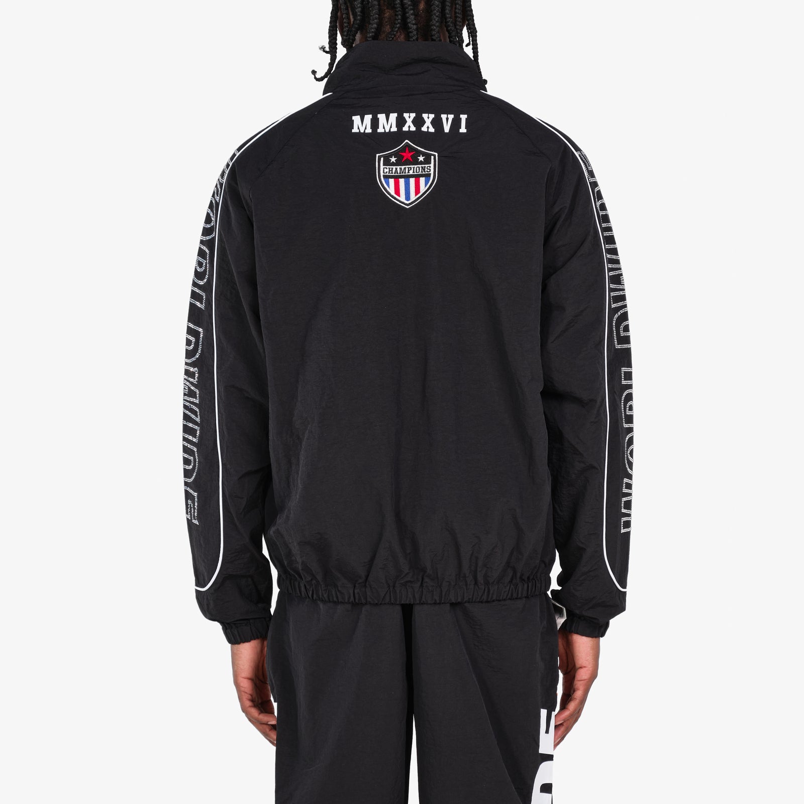BLACK NYLON WORLDWIDE FULL-ZIP