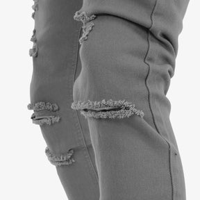 GREY PANTS WITH RIPS