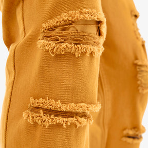 TIMBER BROWN PANTS WITH RIPS