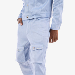 LIGHT BLUE SUEDE PANTS
