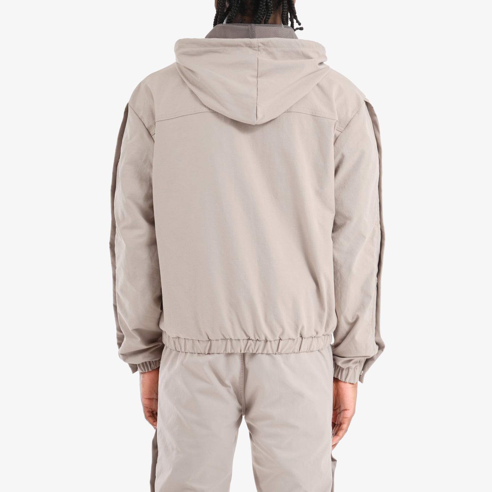 GRAY FULL ZIP W/ SIDE BUTTONS