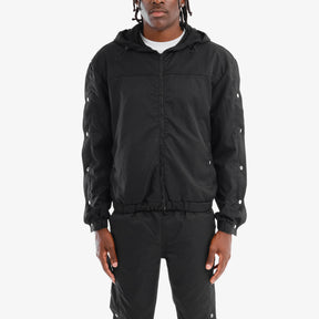 BLACK FULL ZIP W/ SIDE BUTTONS