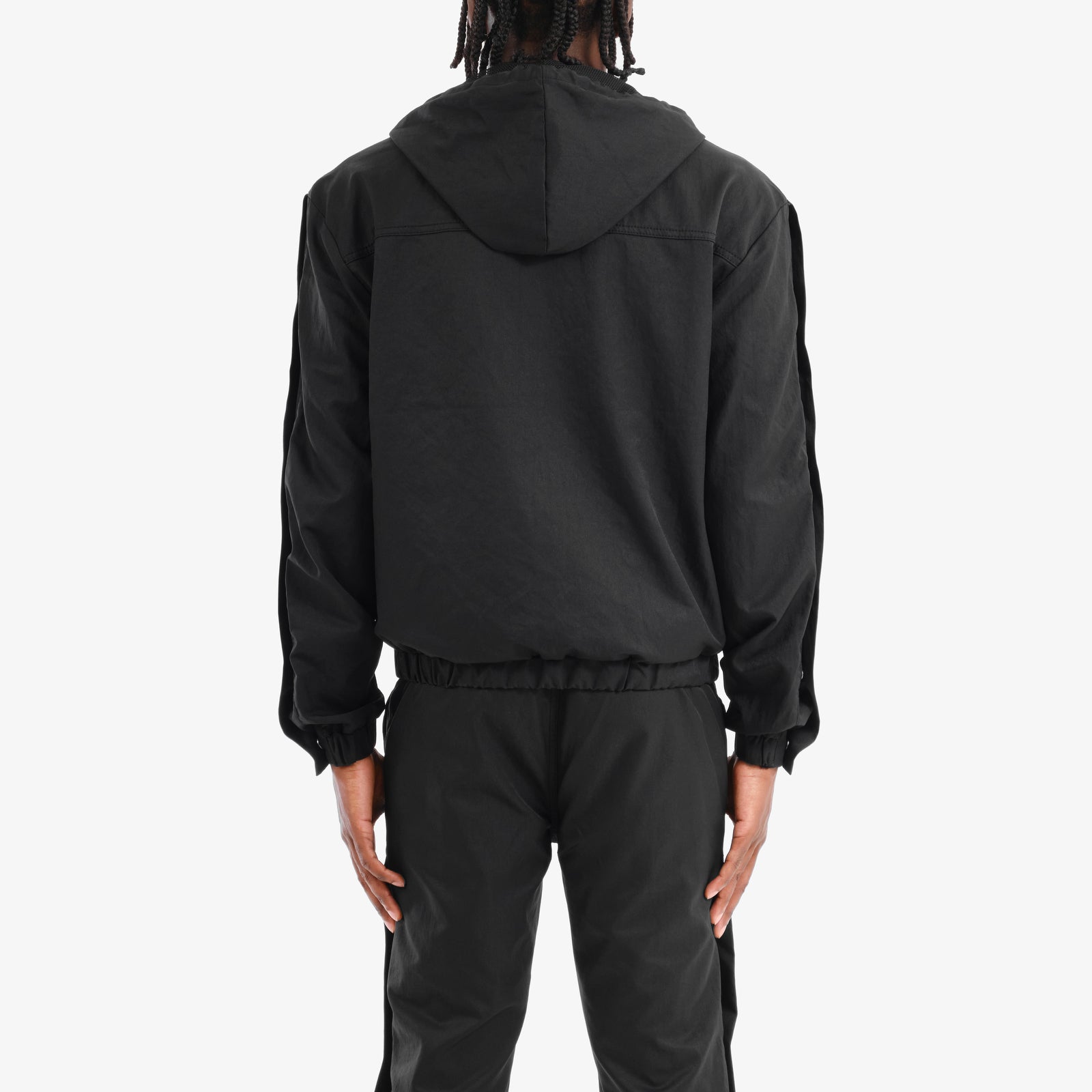 BLACK FULL ZIP W/ SIDE BUTTONS