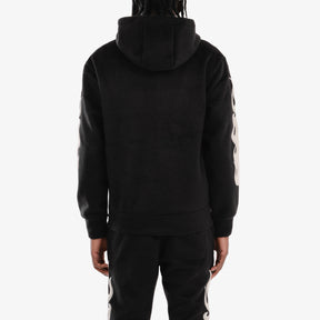 BLACK "SAINTS" MOHAIR HOODIE W/ PEARL DETAILS