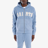 LIGHT BLUE "SAINTS" MOHAIR HOODIE W/ PEARL DETAIL