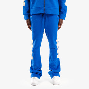 ROYAL BLUE "SAINTS" MOHAIR PANTS W/ PEARL DETAILS