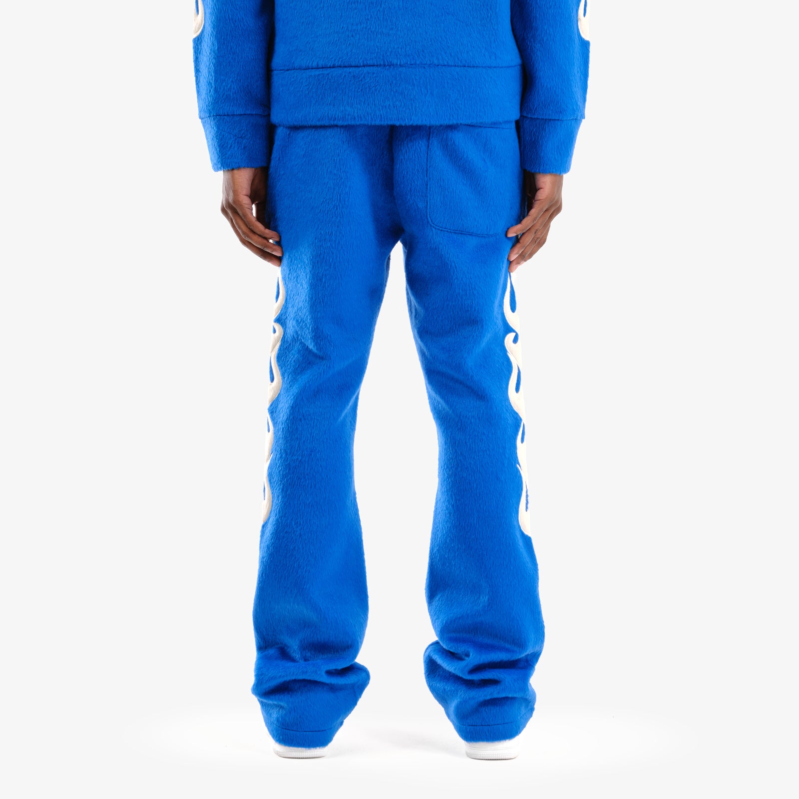ROYAL BLUE "SAINTS" MOHAIR PANTS W/ PEARL DETAILS