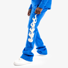 ROYAL BLUE "SAINTS" MOHAIR PANTS W/ PEARL DETAILS