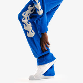ROYAL BLUE "SAINTS" MOHAIR PANTS W/ PEARL DETAILS