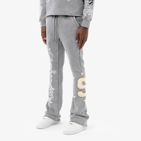 GRAY SAINT W/ RHINESTONES PANTS