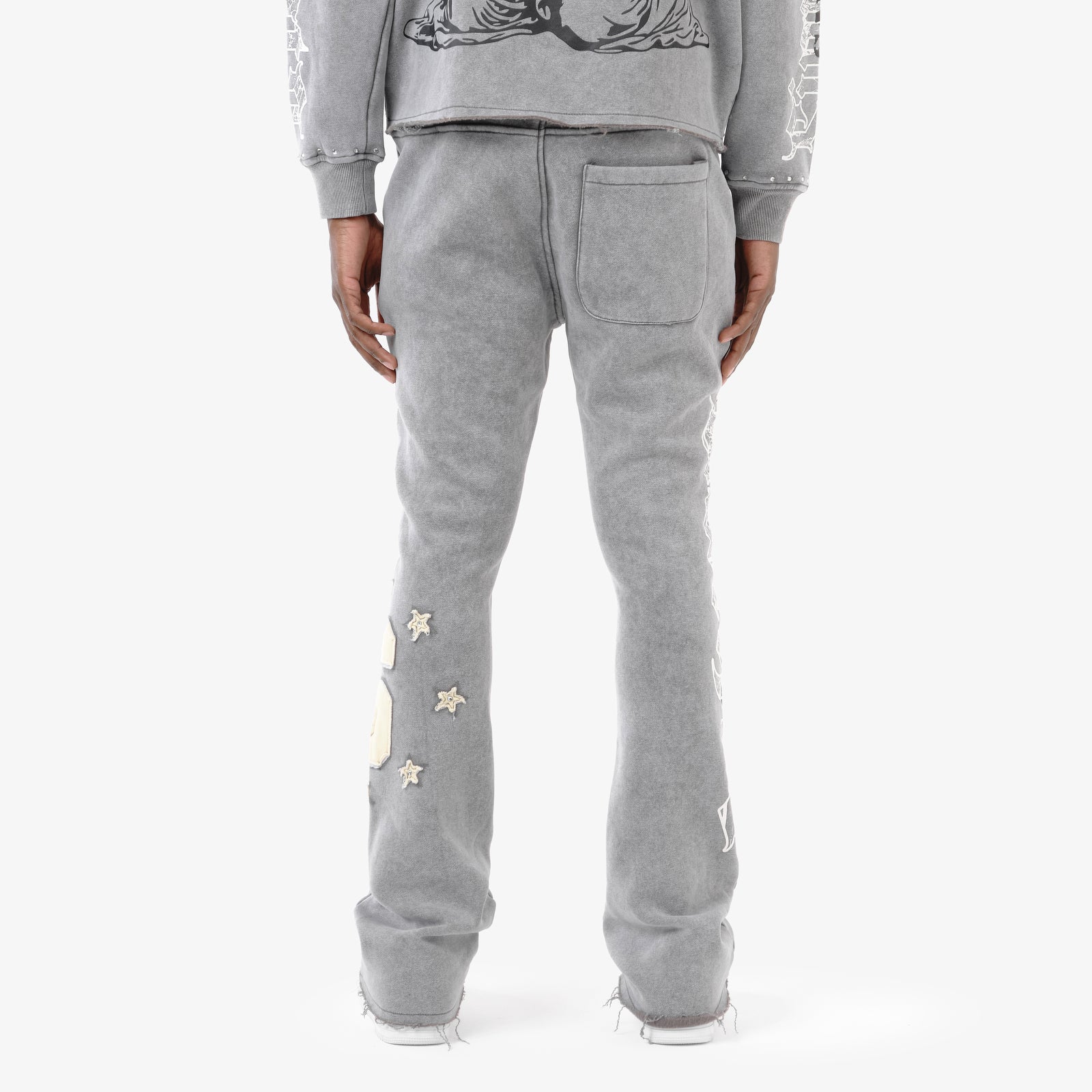 GRAY SAINT W/ RHINESTONES PANTS