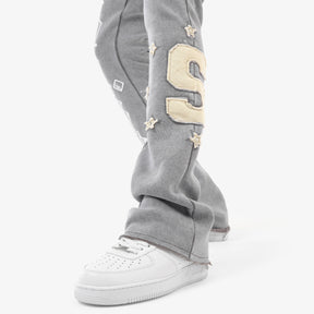 GRAY SAINT W/ RHINESTONES PANTS