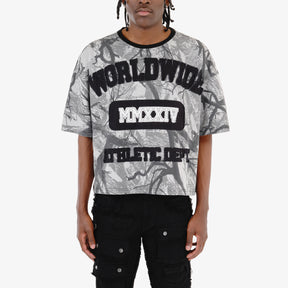 WORLDWIDE BLACK CAMO CROP T-SHIRT