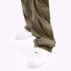 OLIVE PANTS W/ SIDE BUTTONS