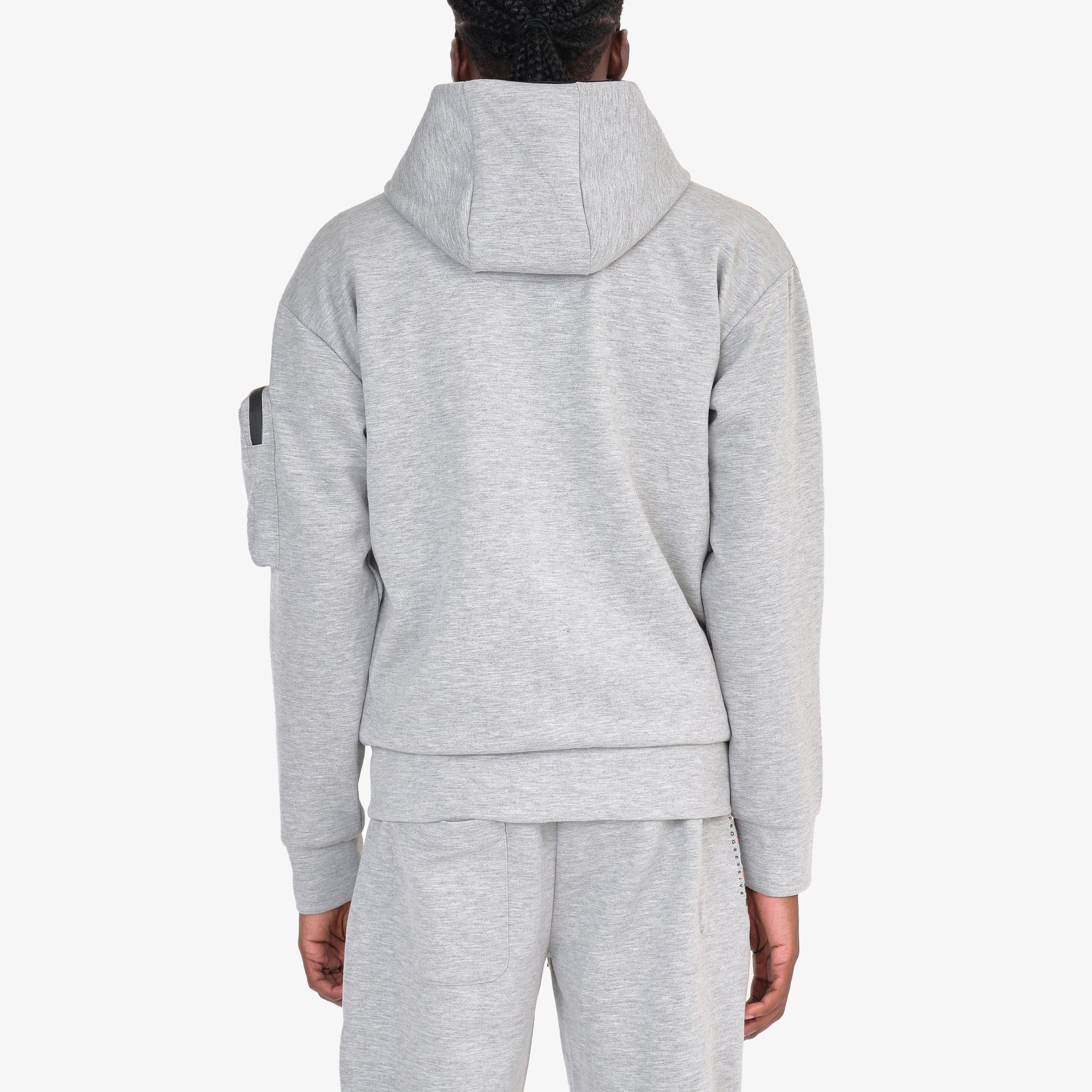 GREY TECH FLEECE FULL ZIP HOODIE