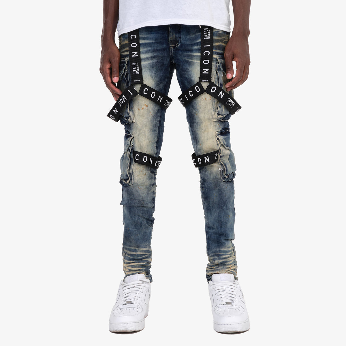 【COLOR iN ID】Rivet bean studded pants Women's High Rise Diamond Studded Bootcut Jeans | Rock