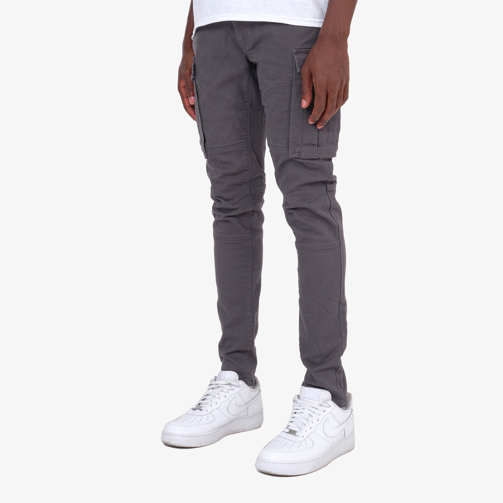 GREY CARGOS W/ STRETCH