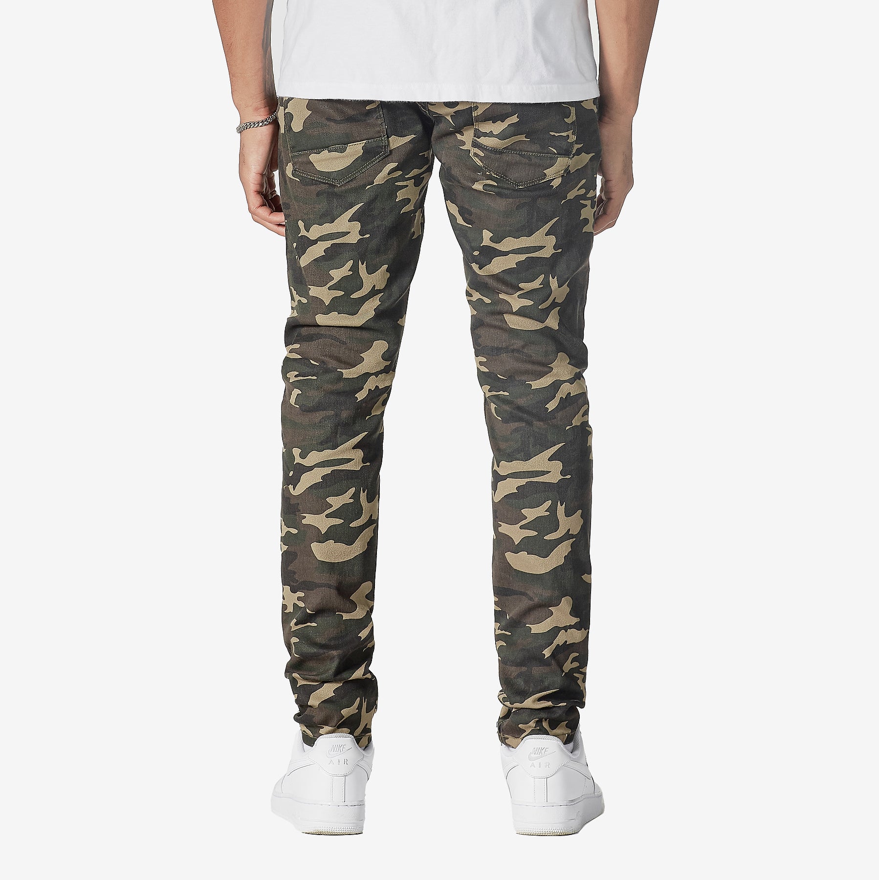 OLIVE CAMO PANTS WITH RIPS - Copper Rivet
