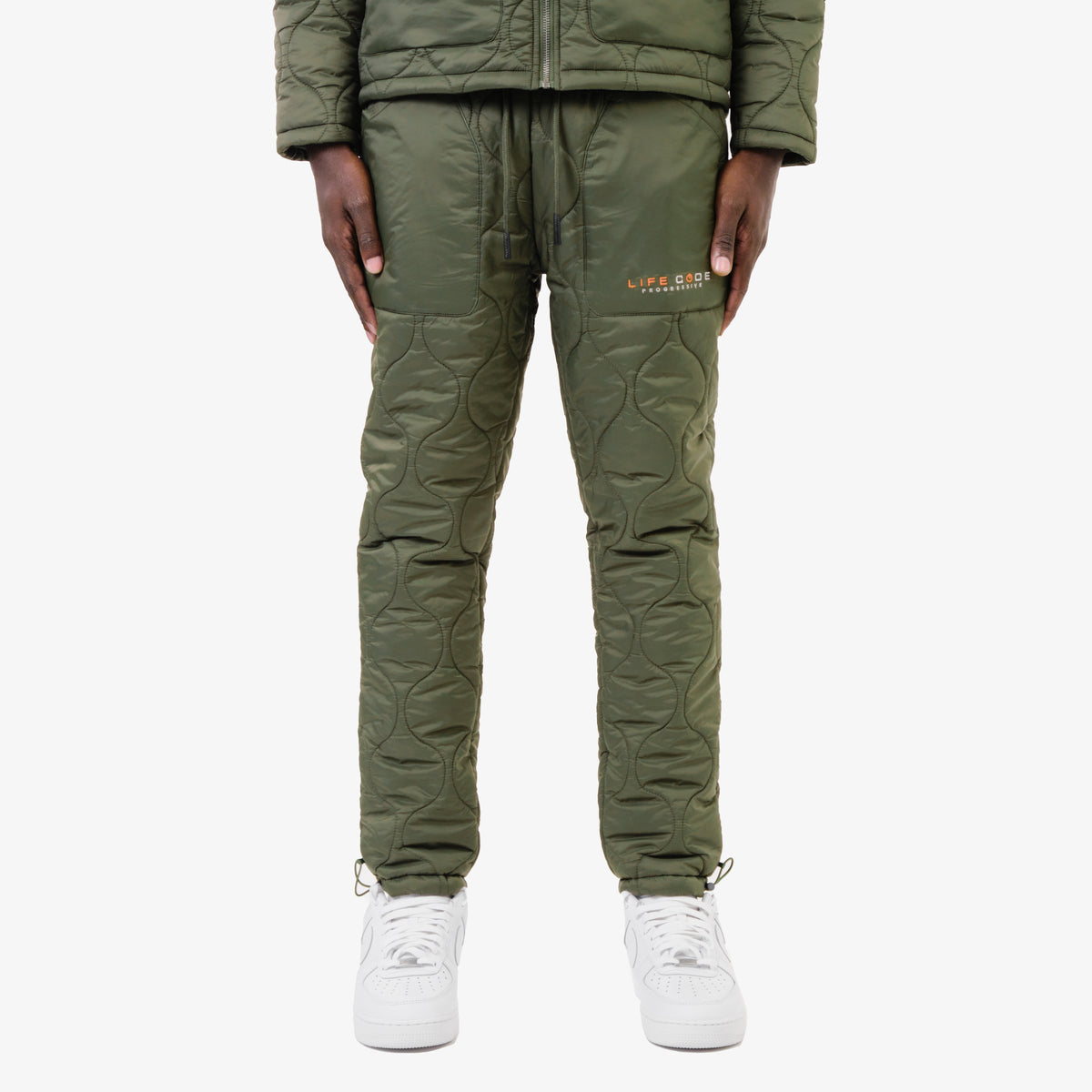 LIFE CODE OLIVE QUILTED PANTS
